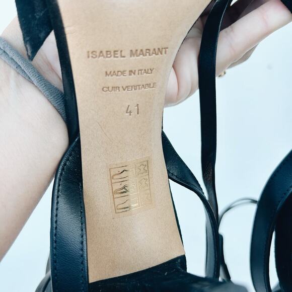 New Isabel Marant Akynn Suede Black Velvet Bow Heels Pumps 41 Leather Box 11 - Picture 13 of 16